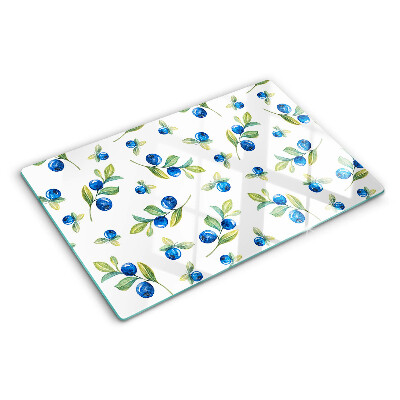 Szklana deska kuchenna z motywem jagód na gałązkach