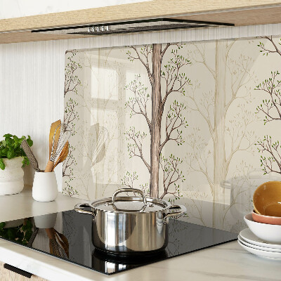 Szklana deska do krojenia z wzorem gałęzi drzew z liśćmi