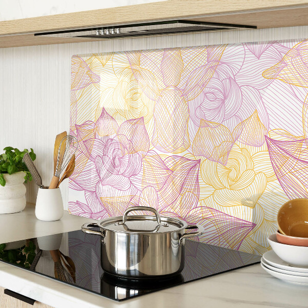 Szklana deska do krojenia z kwiatowym wzorem w pastelowych kolorach