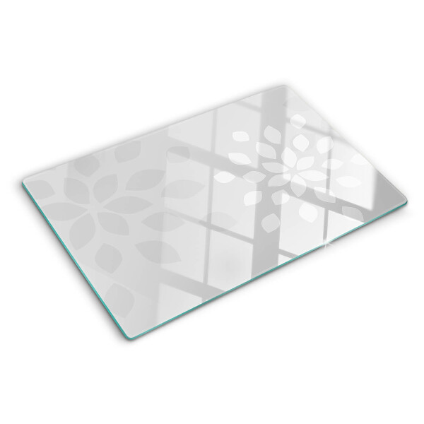 Deska kuchenna szklana z kwiatowym wzorem z liśćmi