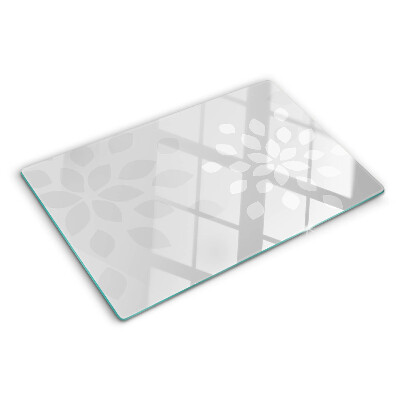 Deska kuchenna szklana z kwiatowym wzorem z liśćmi