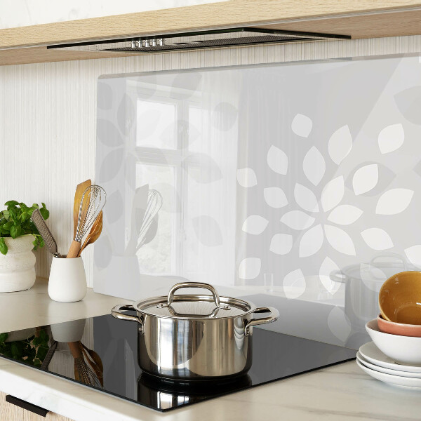 Deska kuchenna szklana z kwiatowym wzorem z liśćmi