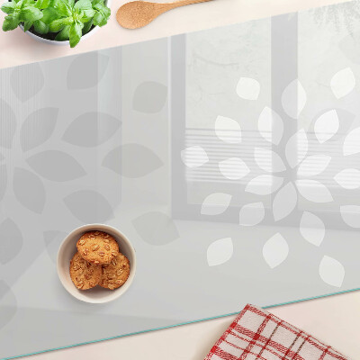 Deska kuchenna szklana z kwiatowym wzorem z liśćmi