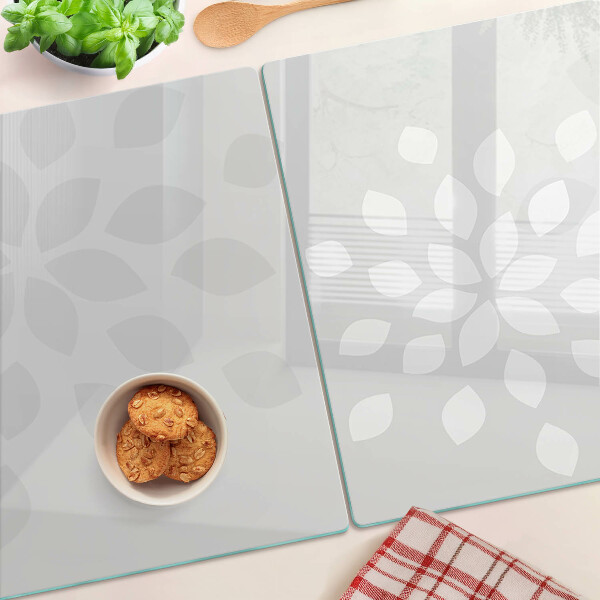 Deska kuchenna szklana z kwiatowym wzorem z liśćmi