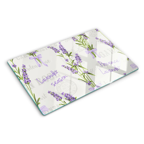 Szklana deska do krojenia z motywem lawendy i napisami prowansalskimi
