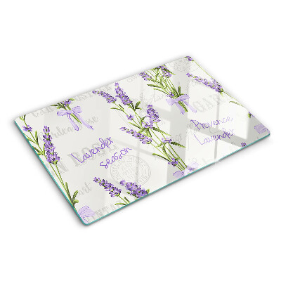 Szklana deska do krojenia z motywem lawendy i napisami prowansalskimi