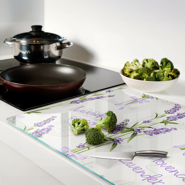 Szklana deska do krojenia z motywem lawendy i napisami prowansalskimi