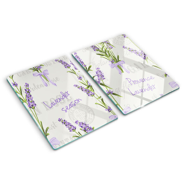 Szklana deska do krojenia z motywem lawendy i napisami prowansalskimi