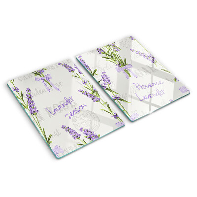 Szklana deska do krojenia z motywem lawendy i napisami prowansalskimi