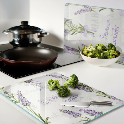 Szklana deska do krojenia z motywem lawendy i napisami prowansalskimi