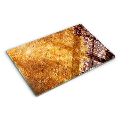 Deska kuchenna szklana z dekoracją w motywie kawy i skóry