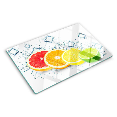 Szklana deska kuchenna z motywem plasterków cytrusów w kolorach