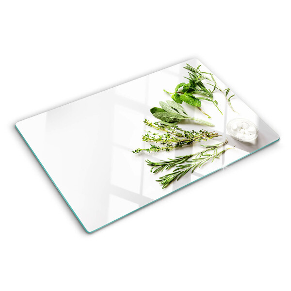 Deska kuchenna szklana z motywem ziół kuchennych