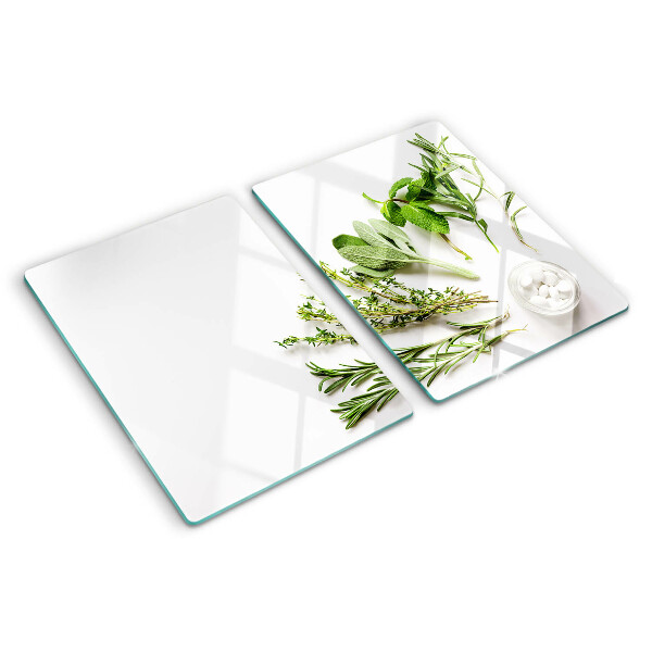 Deska kuchenna szklana z motywem ziół kuchennych