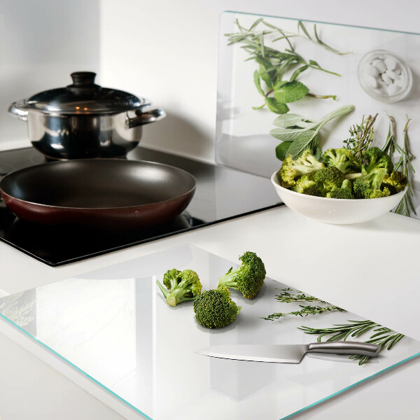 Deska kuchenna szklana z motywem ziół kuchennych