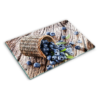 Szklana deska do krojenia z motywem jagód w koszyku