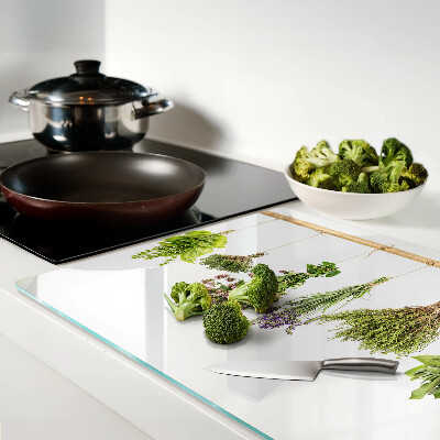 Deska kuchenna szklana z motywem suszonych ziół na sznurku