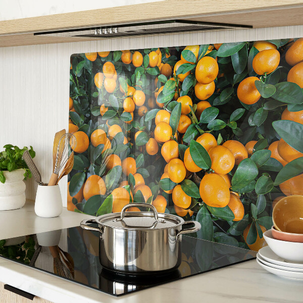 Szklana deska do krojenia z nadrukiem mandarynek na gałązkach