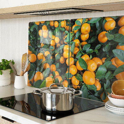 Szklana deska do krojenia z nadrukiem mandarynek na gałązkach