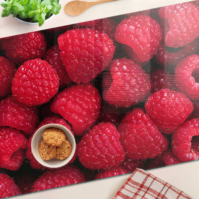 Szklana deska kuchenna z motywem malin na tle