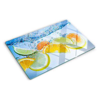 Szklana deska do krojenia z motywem cytrusów w wodzie