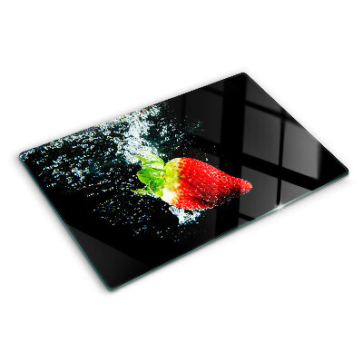 Szklana deska do krojenia z nadrukiem truskawki w wodzie