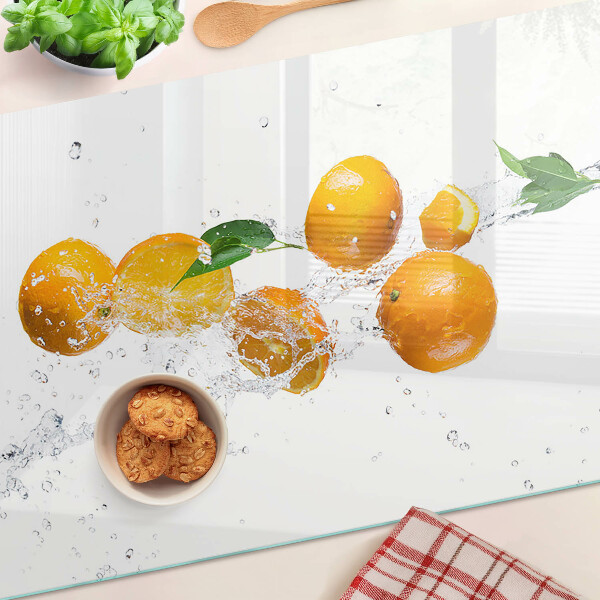 Deska kuchenna szklana z motywem cytrusów i kropli wody