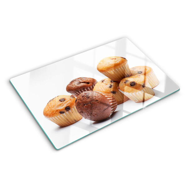 Szklana deska kuchenna z nadrukiem muffinek czekoladowych i waniliowych