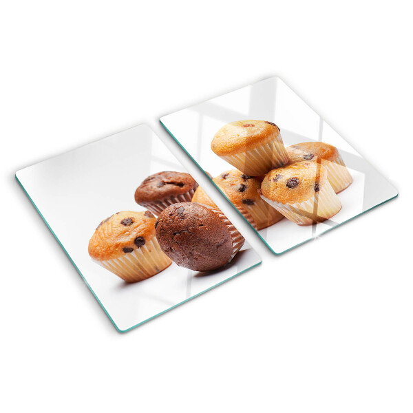 Szklana deska kuchenna z nadrukiem muffinek czekoladowych i waniliowych