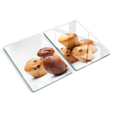 Szklana deska kuchenna z nadrukiem muffinek czekoladowych i waniliowych