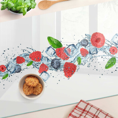 Szklana deska do krojenia z kwiatowym wzorem z jagodami