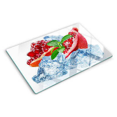 Szklana deska do krojenia z motywem w odcieniach granatu i lodu