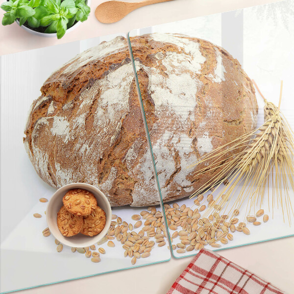 Szklana deska kuchenna z motywem chleba i zbóż