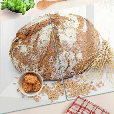 Szklana deska kuchenna z motywem chleba i zbóż