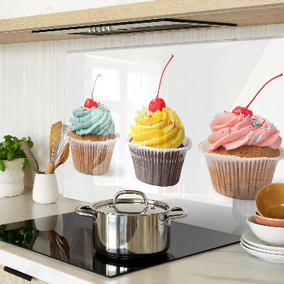 Deska kuchenna szklana Cupcake z bitą śmietaną i wiśnią