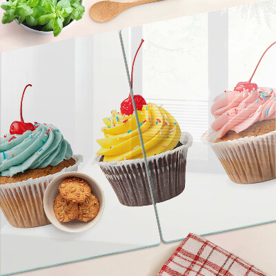 Deska kuchenna szklana Cupcake z bitą śmietaną i wiśnią