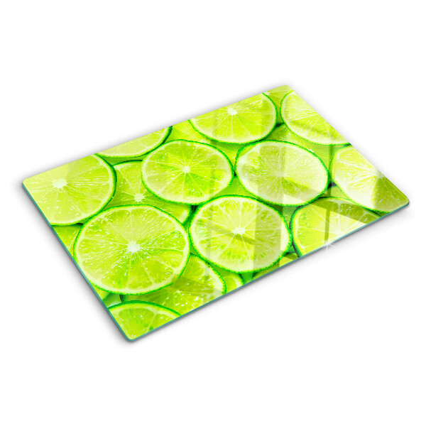 Szklana deska do krojenia z motywem plasterków limonki
