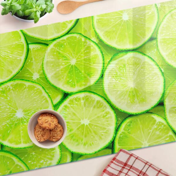 Szklana deska do krojenia z motywem plasterków limonki