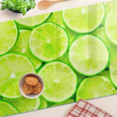 Szklana deska do krojenia z motywem plasterków limonki