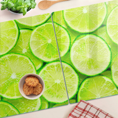 Szklana deska do krojenia z motywem plasterków limonki