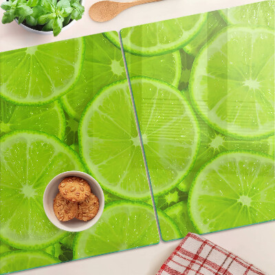 Deska kuchenna szklana z motywem plastrów limonki