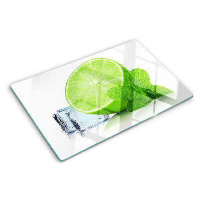Deska kuchenna szklana z nadrukiem limonki z miętą i lodem