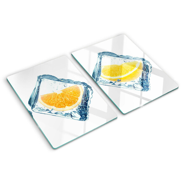 Szklana deska kuchenna Owoce w lodzie