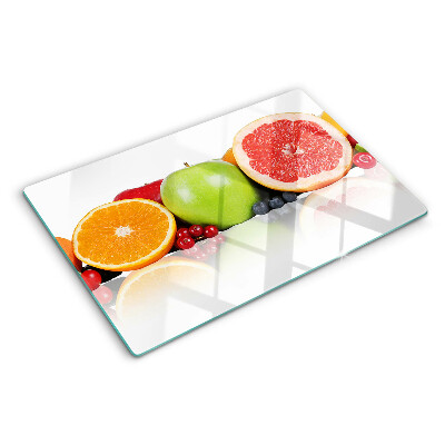 Szklana deska kuchenna z motywem owoców cytrusowych w pastelowych kolorach