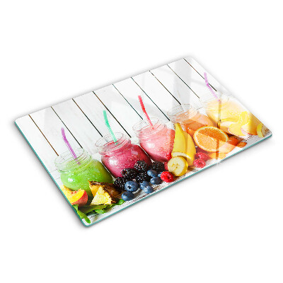 Deska kuchenna szklana z motywem koktajli owocowych z dodatkami