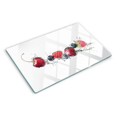 Szklana deska do krojenia z motywem owoców w wodzie