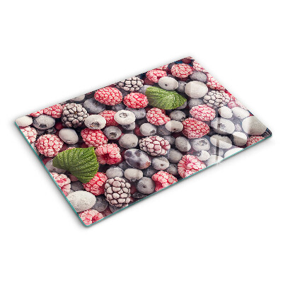 Szklana deska kuchenna z motywem owoców leśnych