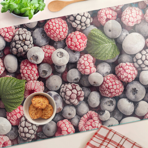 Szklana deska kuchenna z motywem owoców leśnych