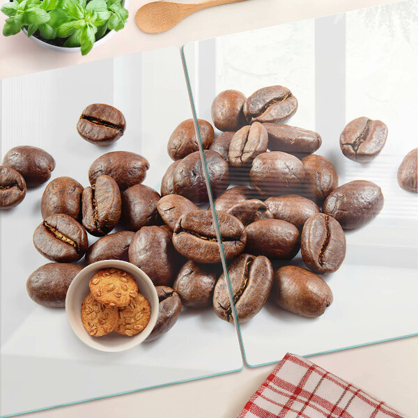 Deska kuchenna szklana z motywem ziaren kawy