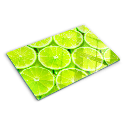 Szklana deska do krojenia z nadrukiem przedstawiającym plastry limonki